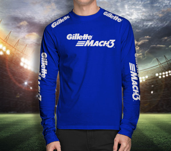 Camiseta manga comprida personalizada Gillette Mach 3